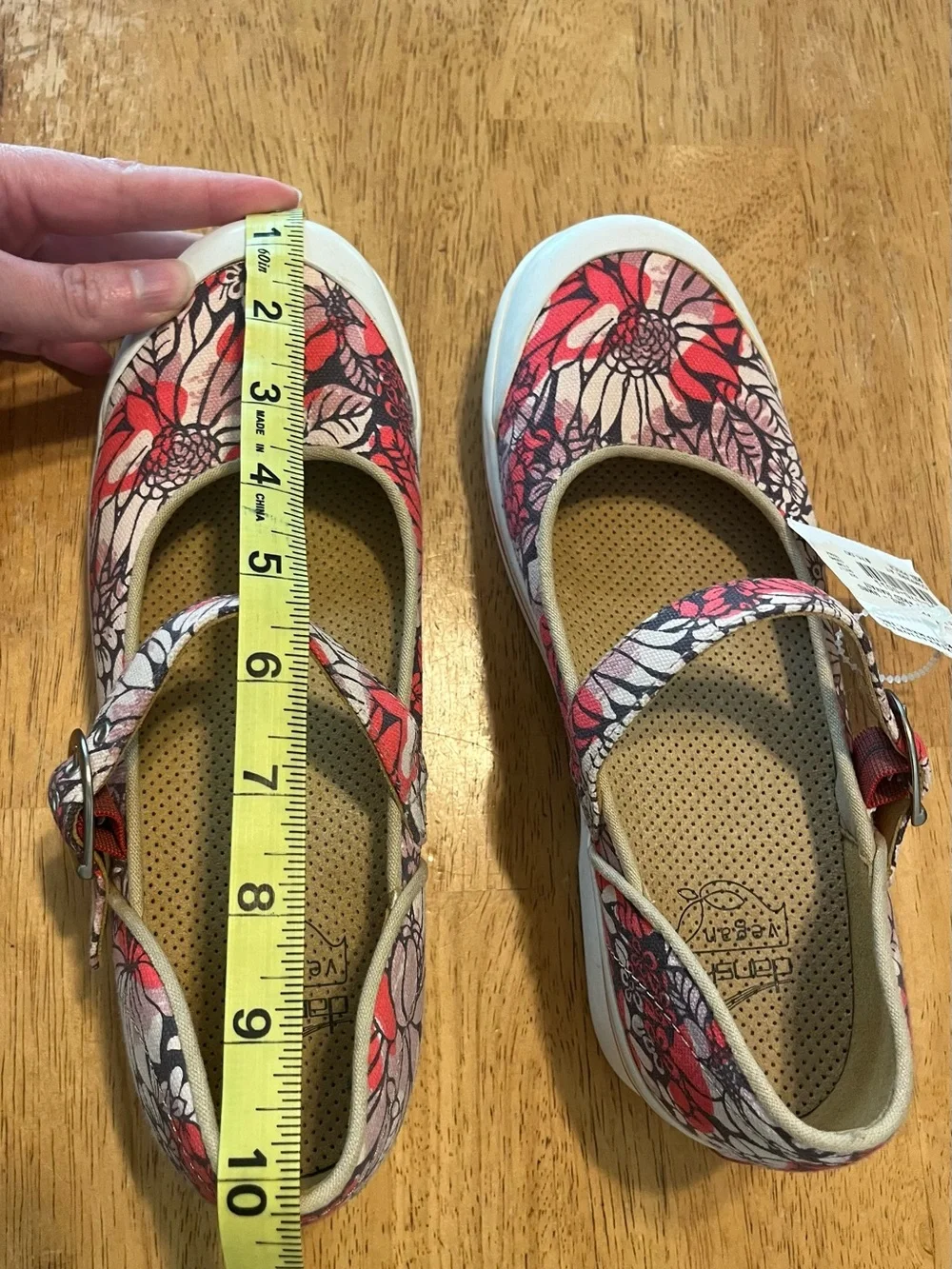 Dansko Valerie Vegan Floral Mary Jane Clogs Size 39 US 8.5-9 Pink Red